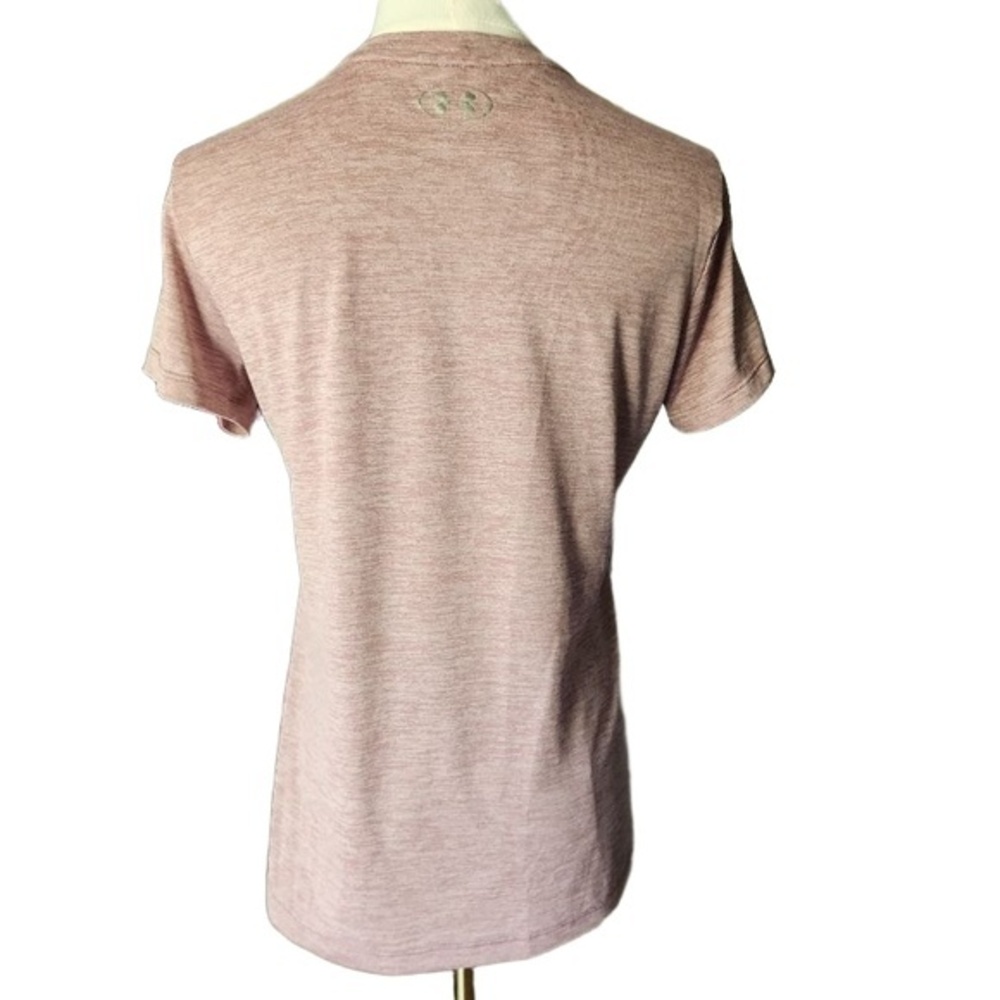 Under Armour TShirt Womens Size Small Heathered Pink VNeck ShortSleeveAthleisure - Picture 4 of 11